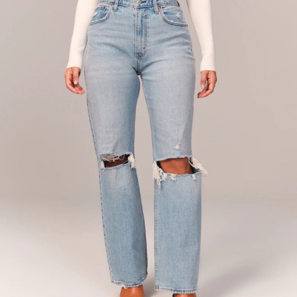 A&F Vintage Stretch Denim | Curve Love High Rise 90s Relaxed Jeans